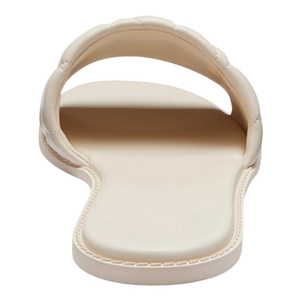 COACH Women's Holly Leather Puffy Quilted Slide Sandals White Size 9 1/2 - Picture 3 of 5